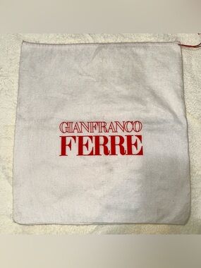 Vintage Gianfranco Ferre Large Dust Bag Red Logo Handbag Cover 17.5 x 19 90s